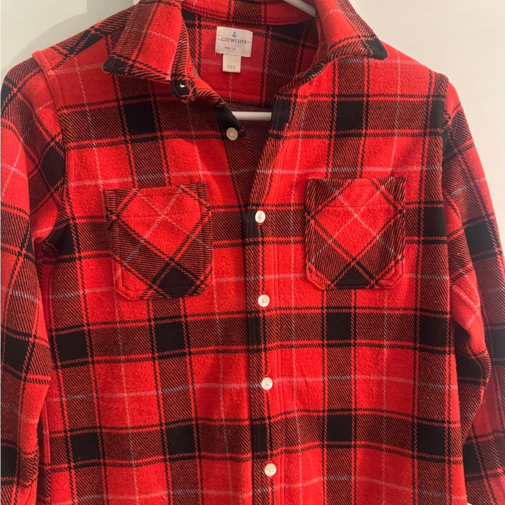 Crewcuts Red and Black Plaid  button down